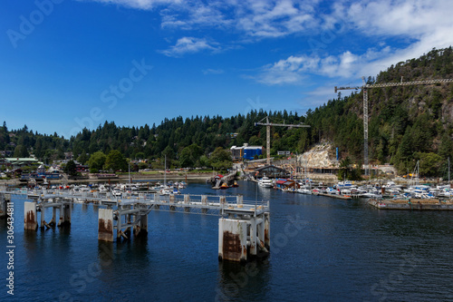 Boats docked near the ferry terminal of Horseshoe bay, on the Pacific Ocean, BC, Canada © Ravi