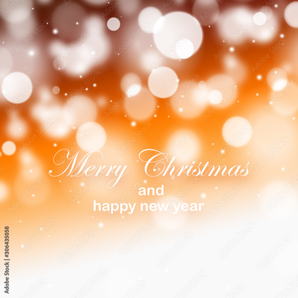 Orange Christmas and new year greeting card Orange Christmas and new year greeting card