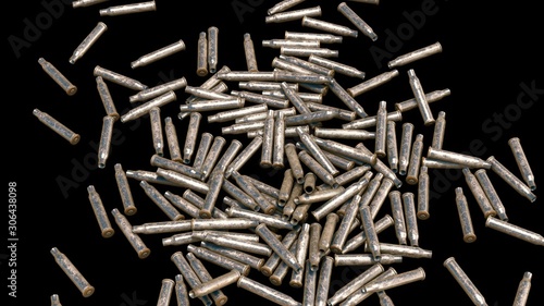 Randomly scattered shell casings - 3D Illustration