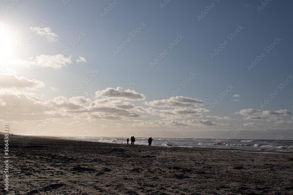 Henne beach on Denmarks west coast with beach and North Sea