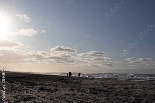 Henne beach on Denmarks west coast with beach and North Sea