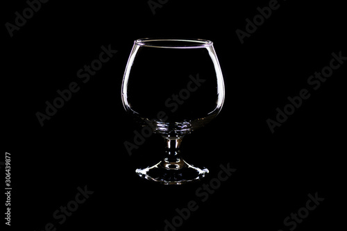 Cognac glass on a black background