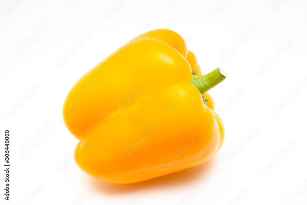 Yellow ripe bell pepper, sweet pepper on a white background Yellow ripe bell pepper, sweet pepper on a white background