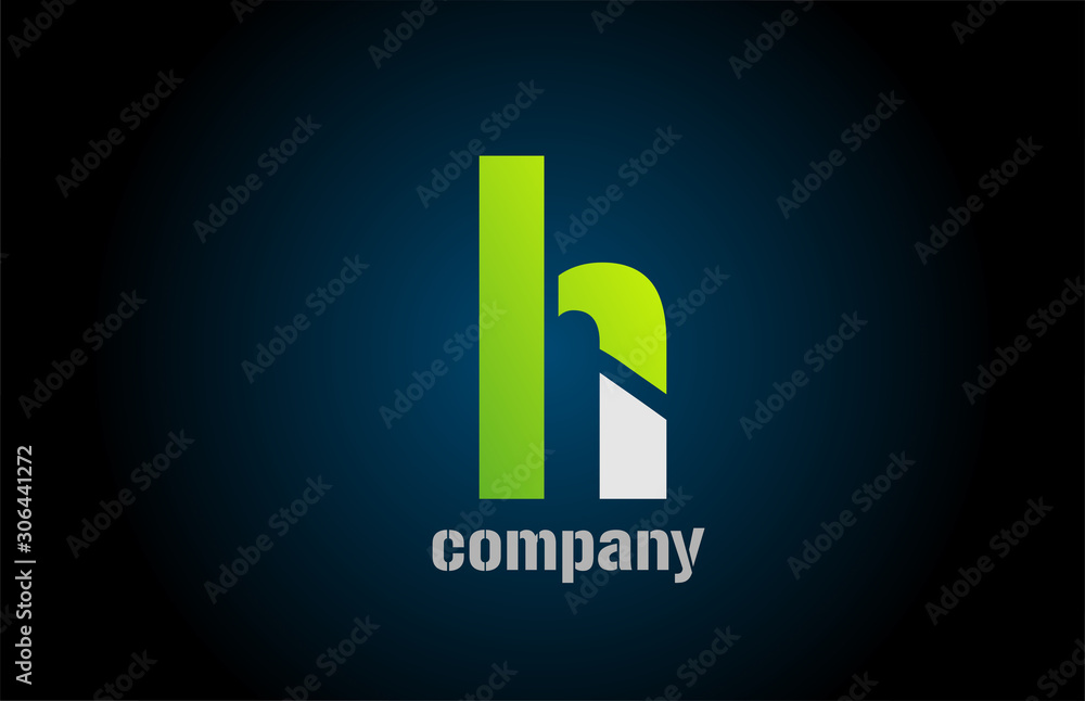 blue green white logo h alphabet letter design icon for company blue green white logo h alphabet letter design icon for company