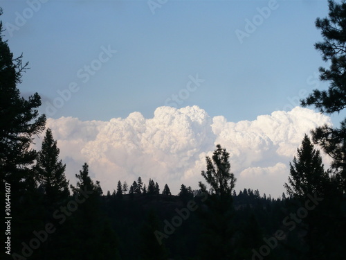 Pyrocumulus, Fire Clouds, Flammagenitus, over Mountain Range
