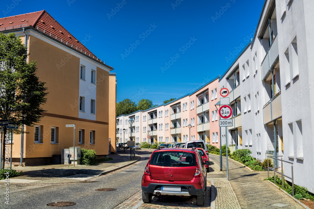 saniertes stadtviertel in bernau bei berlin, deutschland