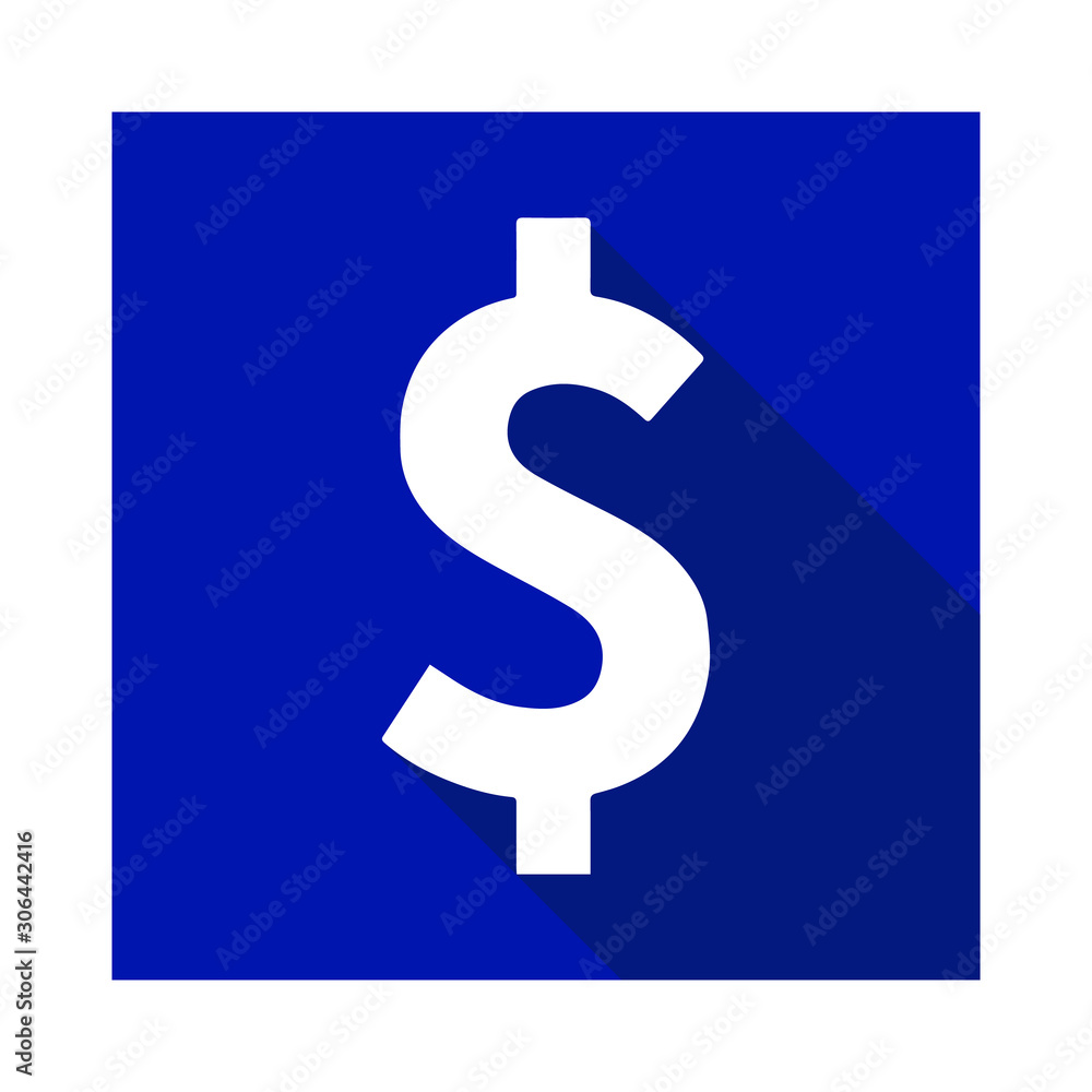 Dollar sign icon in a blue squire frame. Premium Vector stock illustration eps10 Dollar sign icon in a blue squire frame. Premium Vector stock illustration eps10