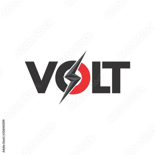 VOLT letter with lightning storm logo design vector