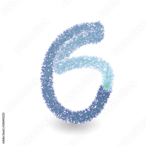Colorful numbers realistic 3D fur effect. Vector illustration for design Birthday, Anniversary, Christmas, Xmas, New year, Holiday Sale