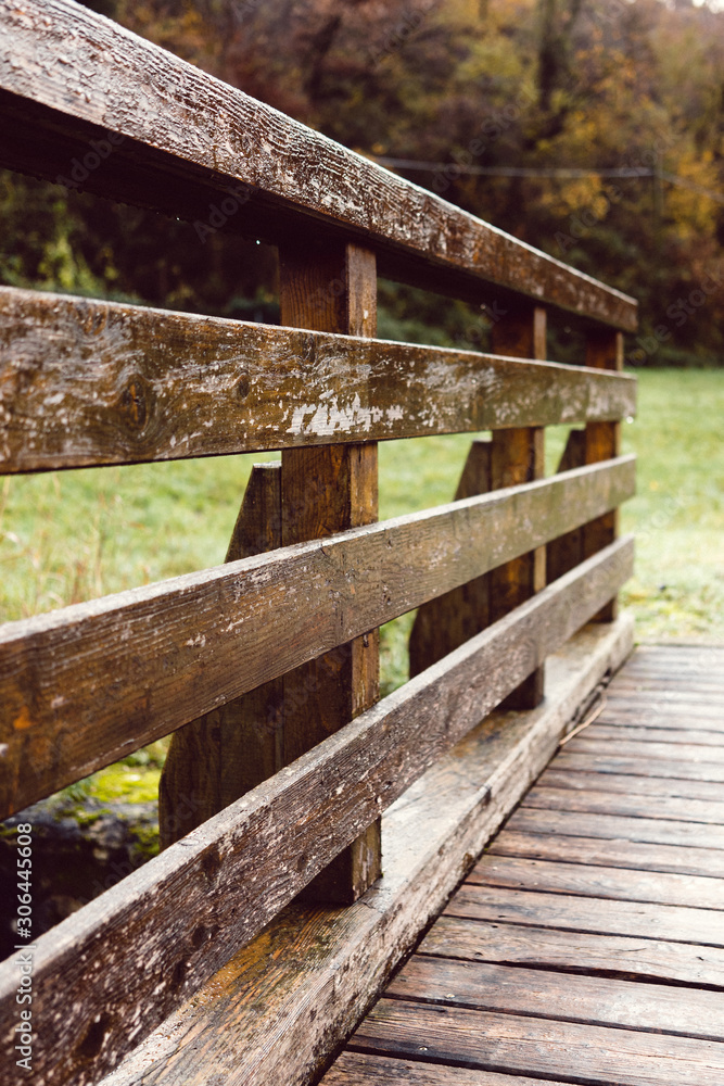 Wooden Fence In a Park in the countryside Wooden Fence In a Park in the countryside