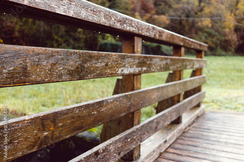 Wooden Fence In a Park in the countryside