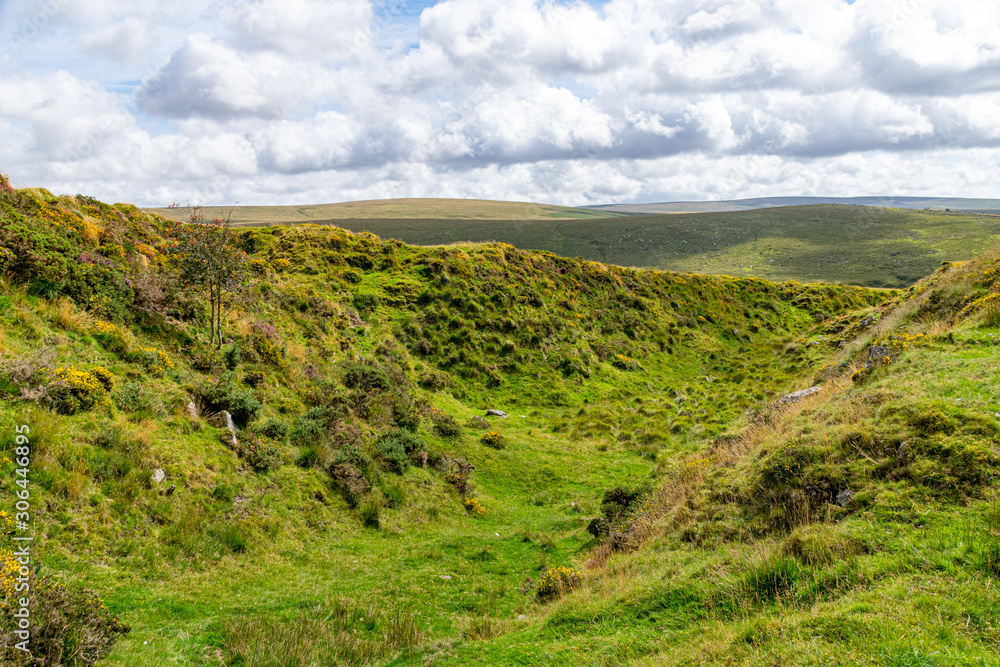 Landscape of Dartmoor National Park in late summer Landscape of Dartmoor National Park in late summer