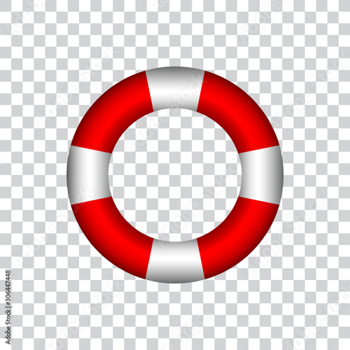 Lifebuoy, isolated on transparent background, vector illustration.