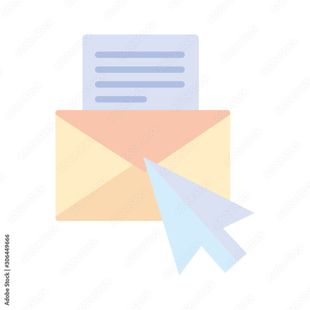 envelope closed with paper sheet on white background envelope closed with paper sheet on white background