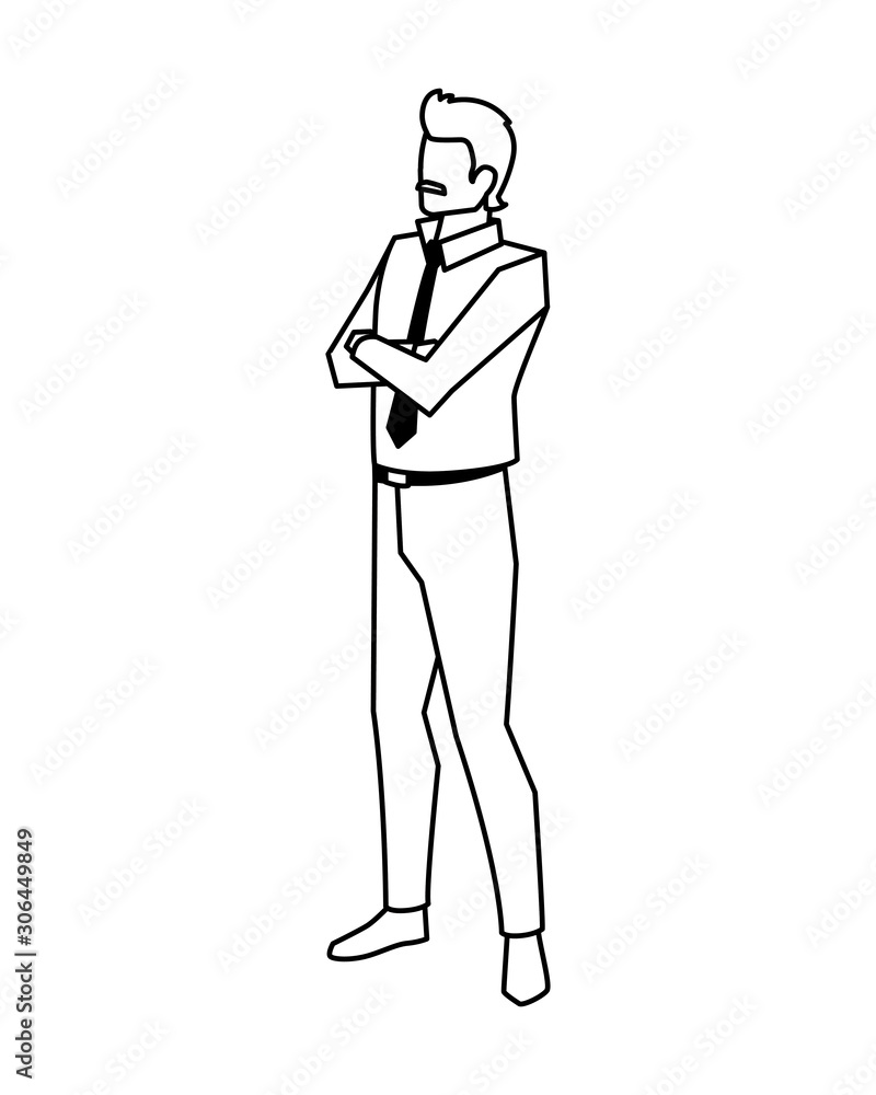 businessman with arms crossed on white background businessman with arms crossed on white background