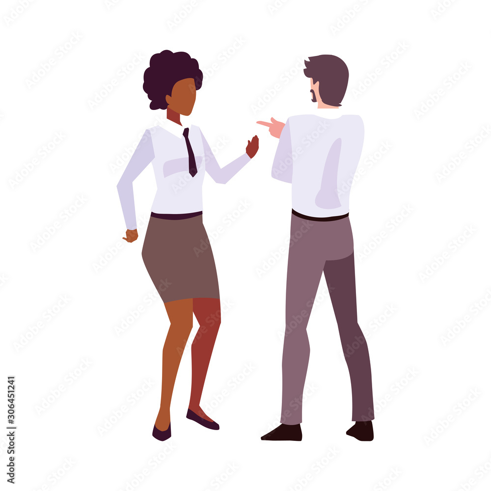 Fototapeta premium business couple standing on white background
