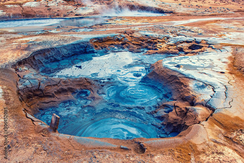 Geothermal area Hverir, Iceland. photo