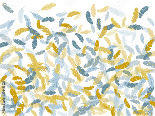 Flying feather elements airy vector design.