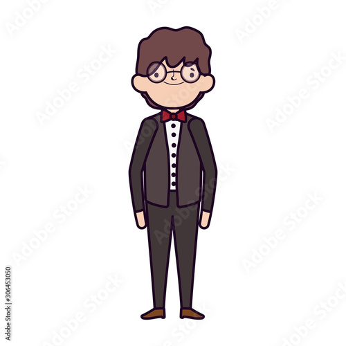 wedding groom man cartoon character in suit