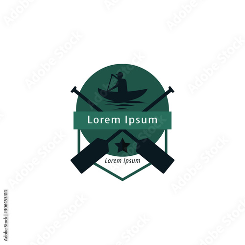 rafting logo with text space for your slogan / tag line, vector illustration
