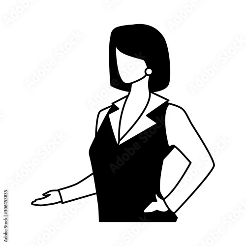 businesswoman faceless on white background