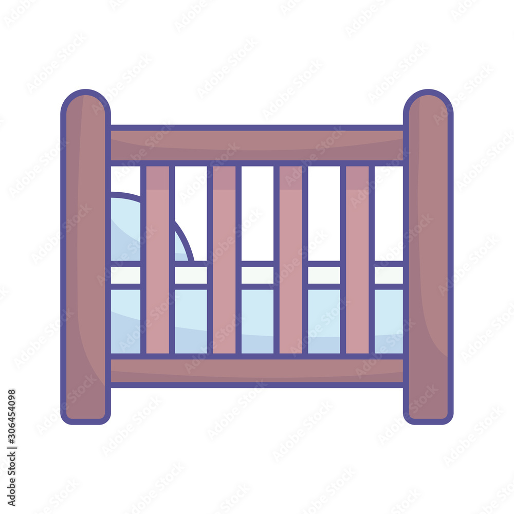 baby shower wooden crib pillow icon baby shower wooden crib pillow icon