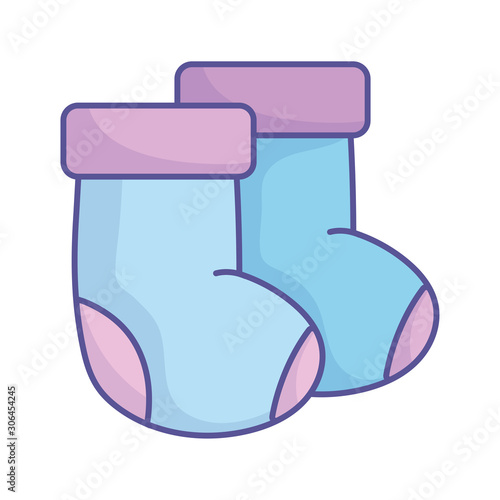 baby shower blue socks clothing icon