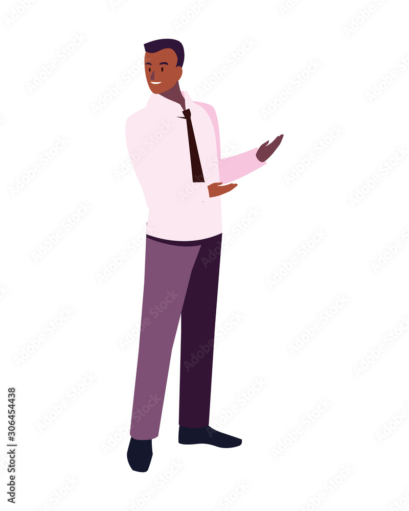 businessman standing on white background