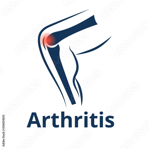 Knee arthritis vector icon. Knee joint pain concept