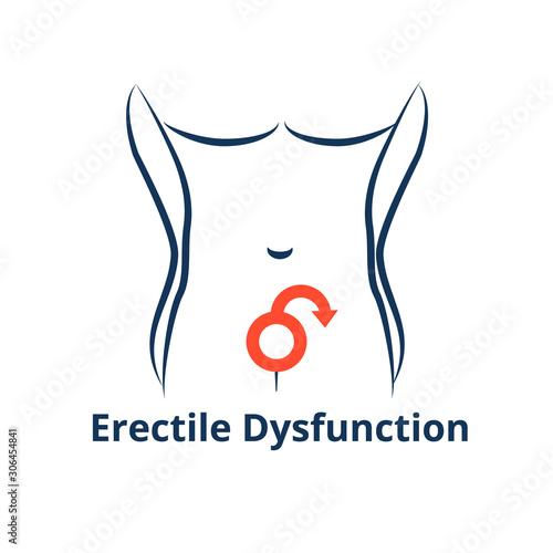 Erectile disfunction icon. Sexual wealness conceptual illustration