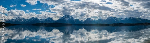 Panorama of Tetons Range Behind Jackson Lake © kellyvandellen