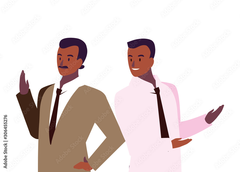 Fototapeta premium cute businessmen with various views, poses and gestures