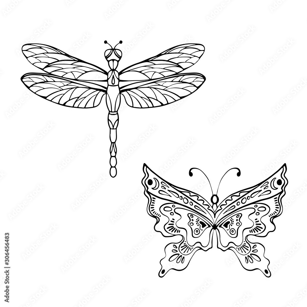 Free Dragonfly Tattoo Black And White Download Free Dragonfly Tattoo Black  And White png images Free ClipArts on Clipart Library
