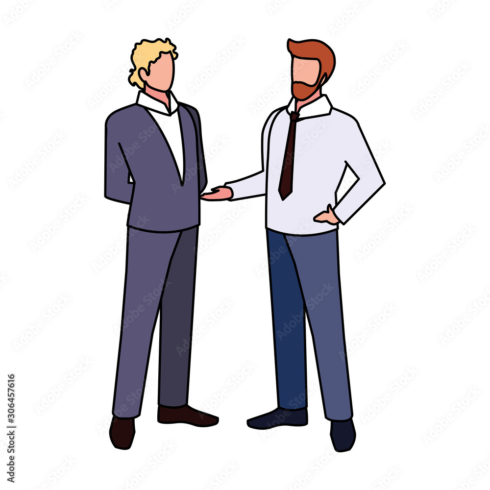 businessmen standing with various views and poses businessmen standing with various views and poses