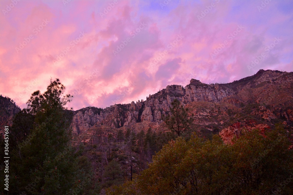 Sunset in Oak Creek Canyon Sedona Arizona 