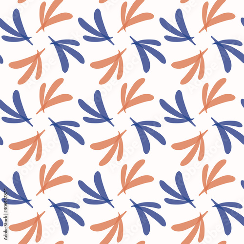 Floral Leaf Ditsy Motif Watercolor Background. Seamless Vector Pattern Pastel...