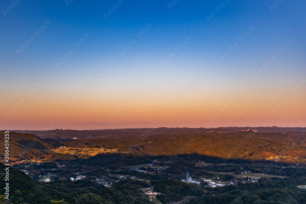 Sunset sky from Kujukutani observatory in Chiba Prefecture.