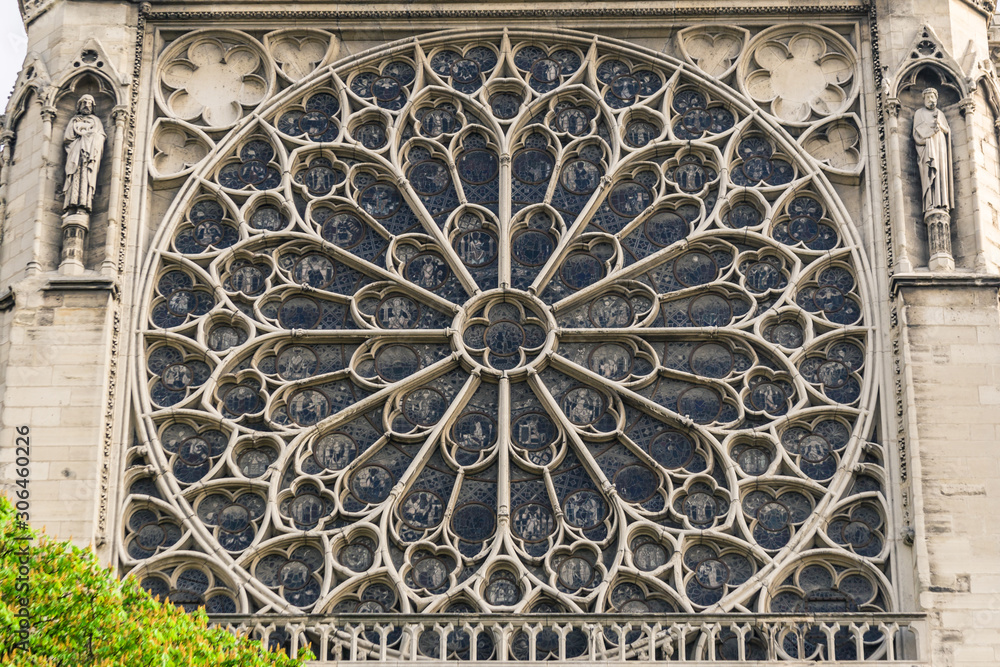 Notre Dame de Paris. The south-west side of the Notre Dame Cathedral in Paris, France.