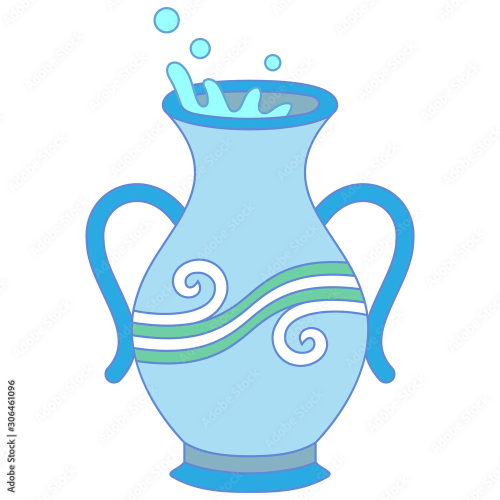 Illustration of a water jar full of water