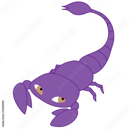 Illustration of purple scorpion character