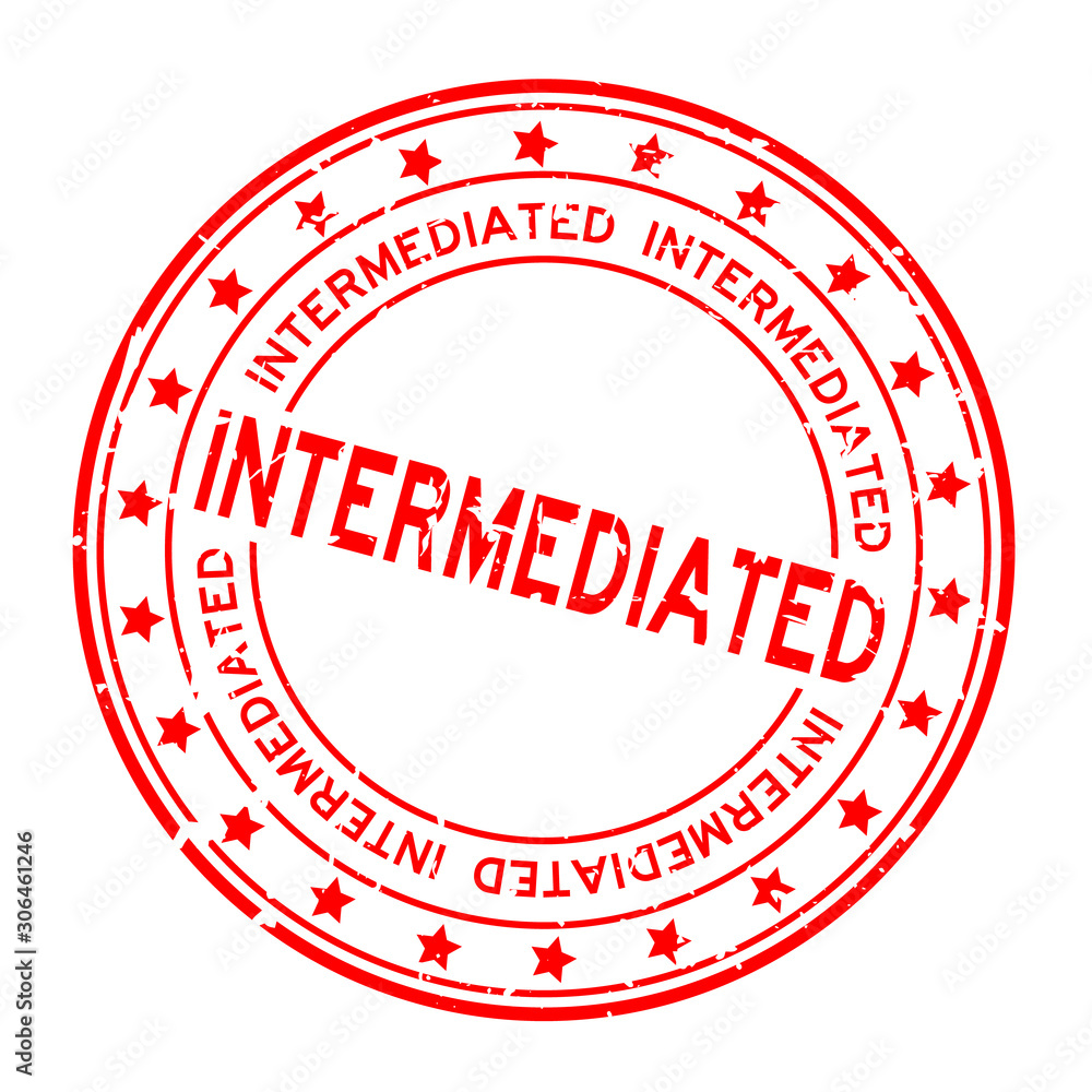 Grunge red intermediated word squre rubber seal stamp on white background Grunge red intermediated word squre rubber seal stamp on white background