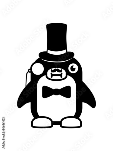 Sir von Pinguin frech liebe tier zoo kalt clipart comic cartoon