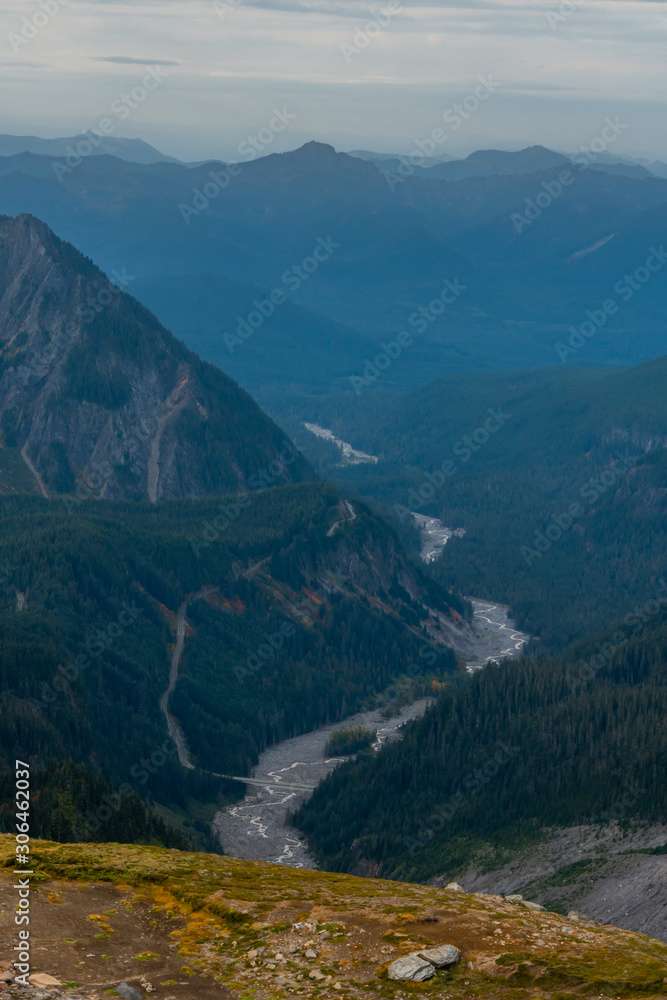 Nisqually River Flows Into the Valley