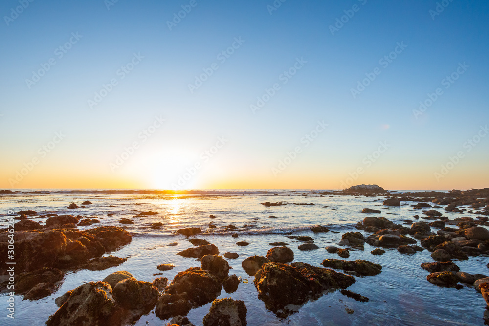 gorgeous sunset on a rocky rugged coast