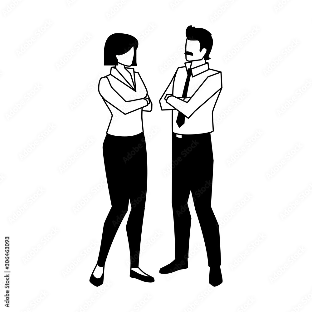 business couple standing on white background business couple standing on white background