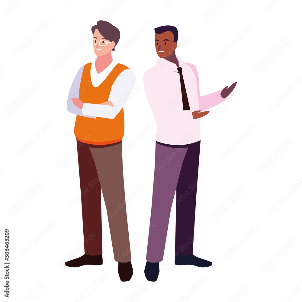 businessmen standing with various views, poses and gestures businessmen standing with various views, poses and gestures