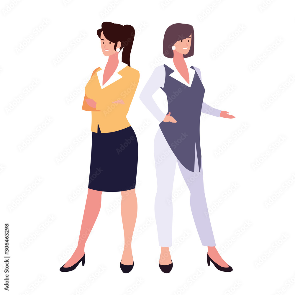 cute businesswomen with various views, poses and gestures cute businesswomen with various views, poses and gestures
