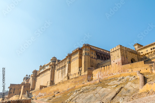 The majestic Amber Fort near Jaipur in Rajasthan, India.