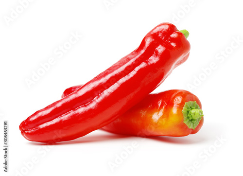 Fresh red pepper on white background