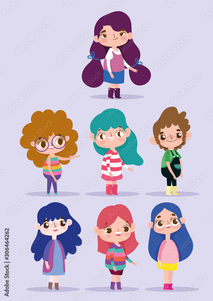 cartoon character animation little kids group cartoon character animation little kids group